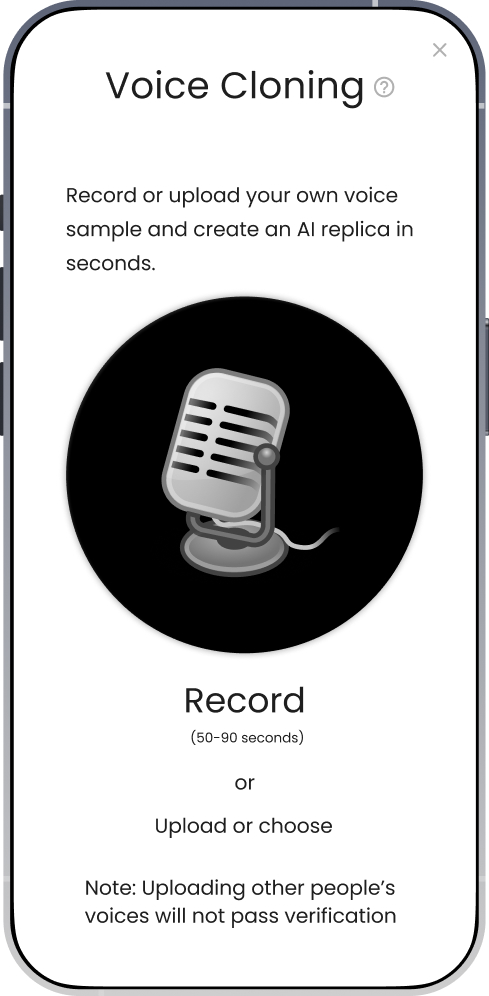 Voice cloning app preview